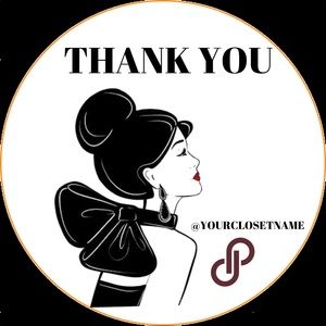 100 Custom Thank you Round Stickers - Packaging Insert Sticker 2" Finish Gloss